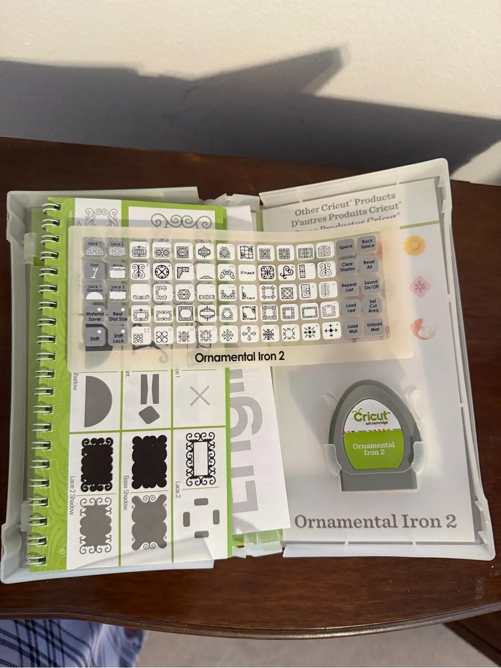 Cricut Ornamental Iron 2 Cartridge - Green, White, Black